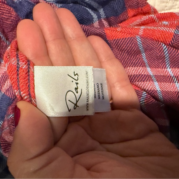 Rails Hunter Coral Indigo Flanel Button Down Size: Medium - Picture 6 of 7